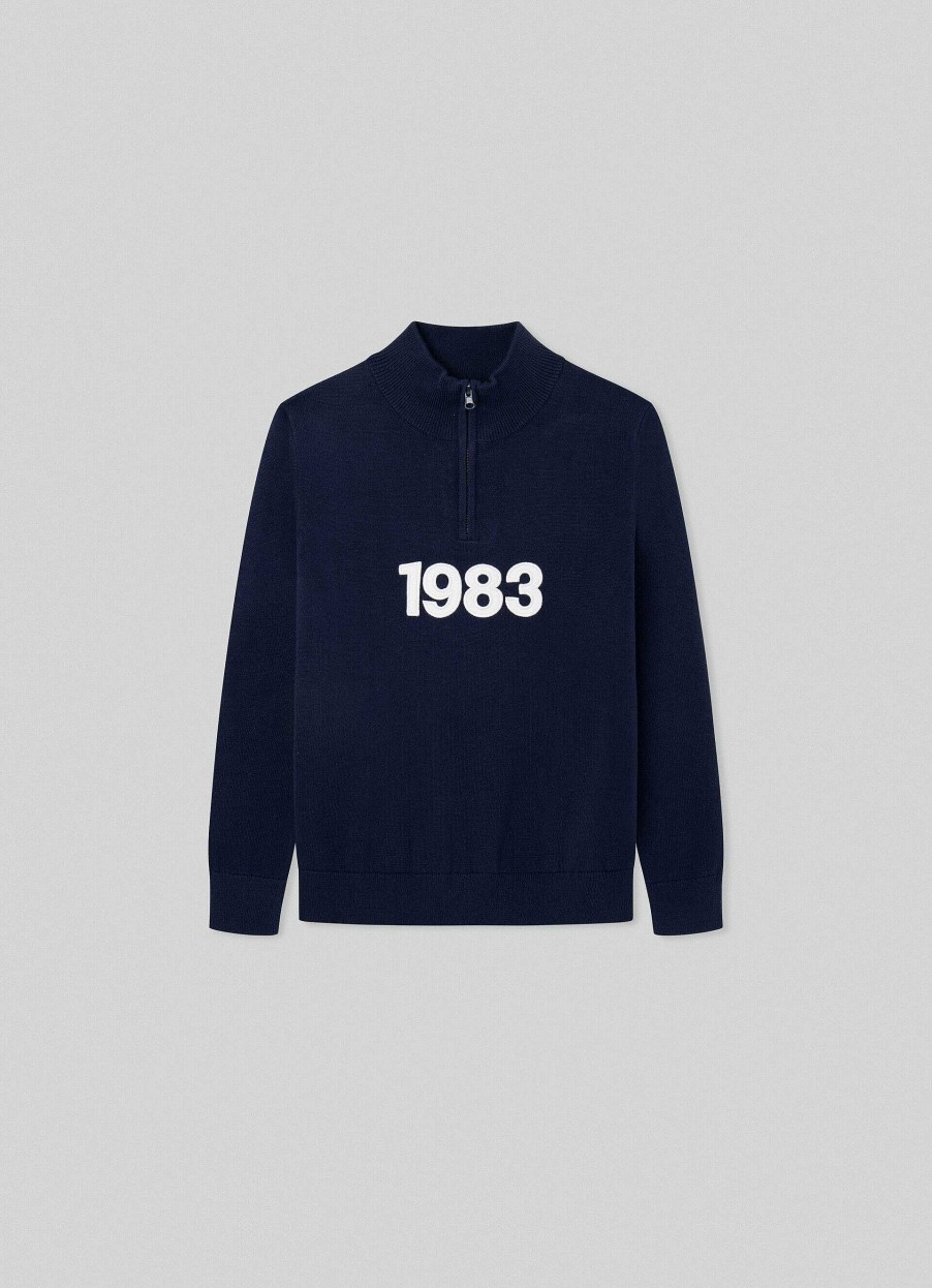 Jongens Hackett London | 1983 Sweatshirt Met Halve Rits