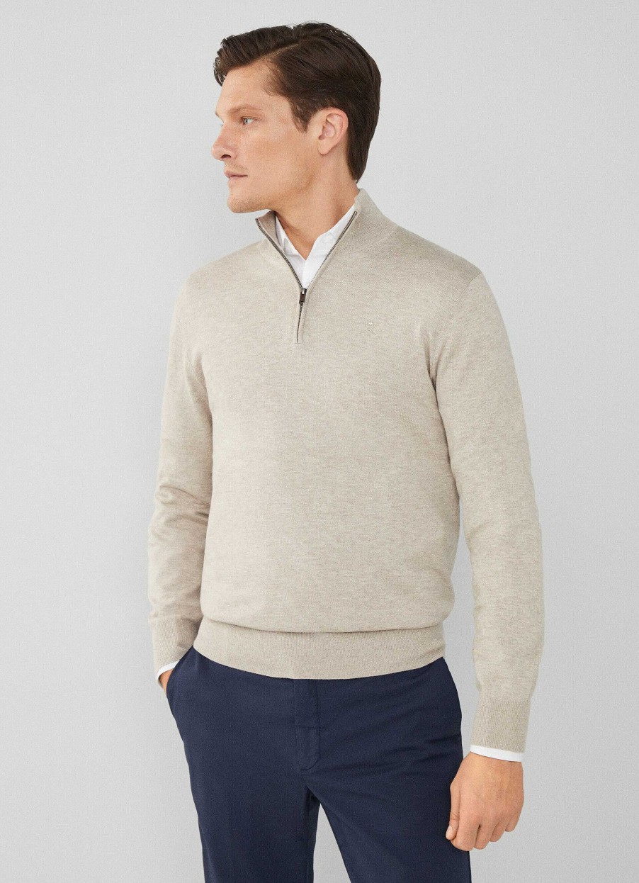 Kleding Hackett London | Jumper Met Hoge Hals En Halve Rits