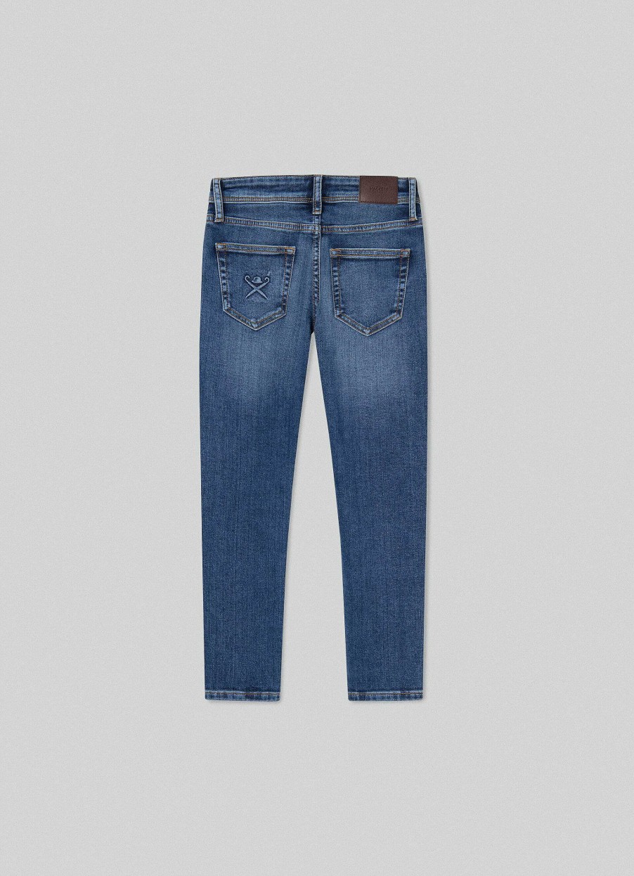 Jongens Hackett London | Slim Fit Jeans Met Vintage Was