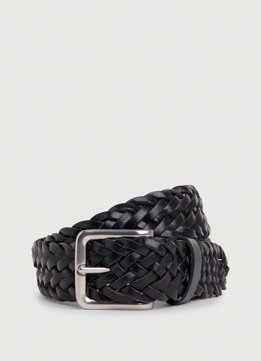 Accessoires Hackett London | Bruine Leren Gevlochten Riem