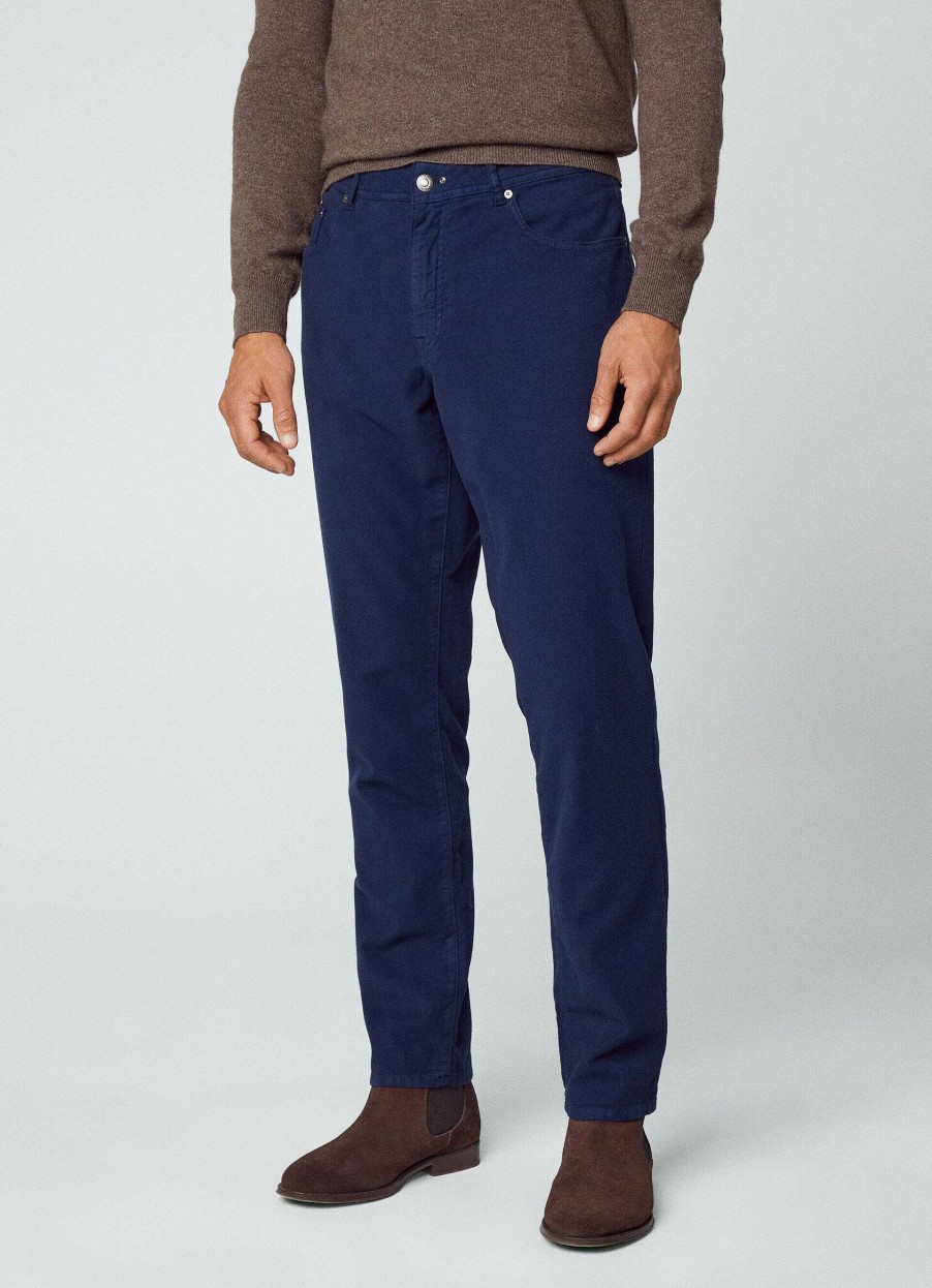 Kleding Hackett London | Regular Fit Moleskin Broek Met 5 Zakken