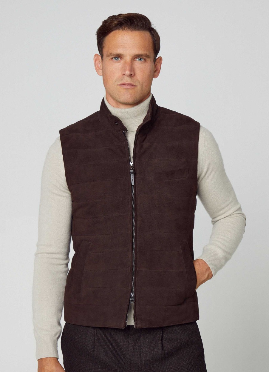 Kleding Hackett London | Gewatteerd Suede Gilet