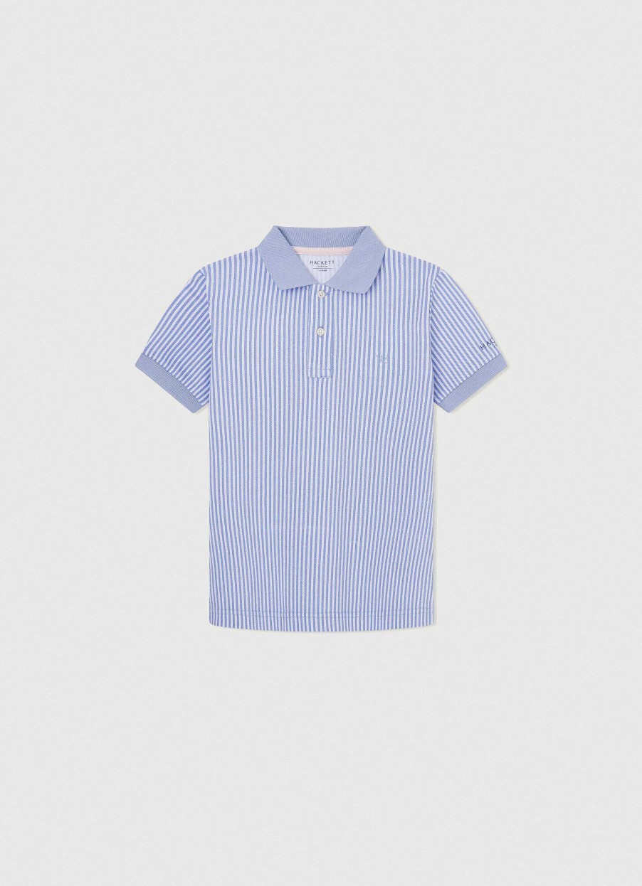 Jongens Hackett London | Getailleerde Fit Gestreept Pique Polo