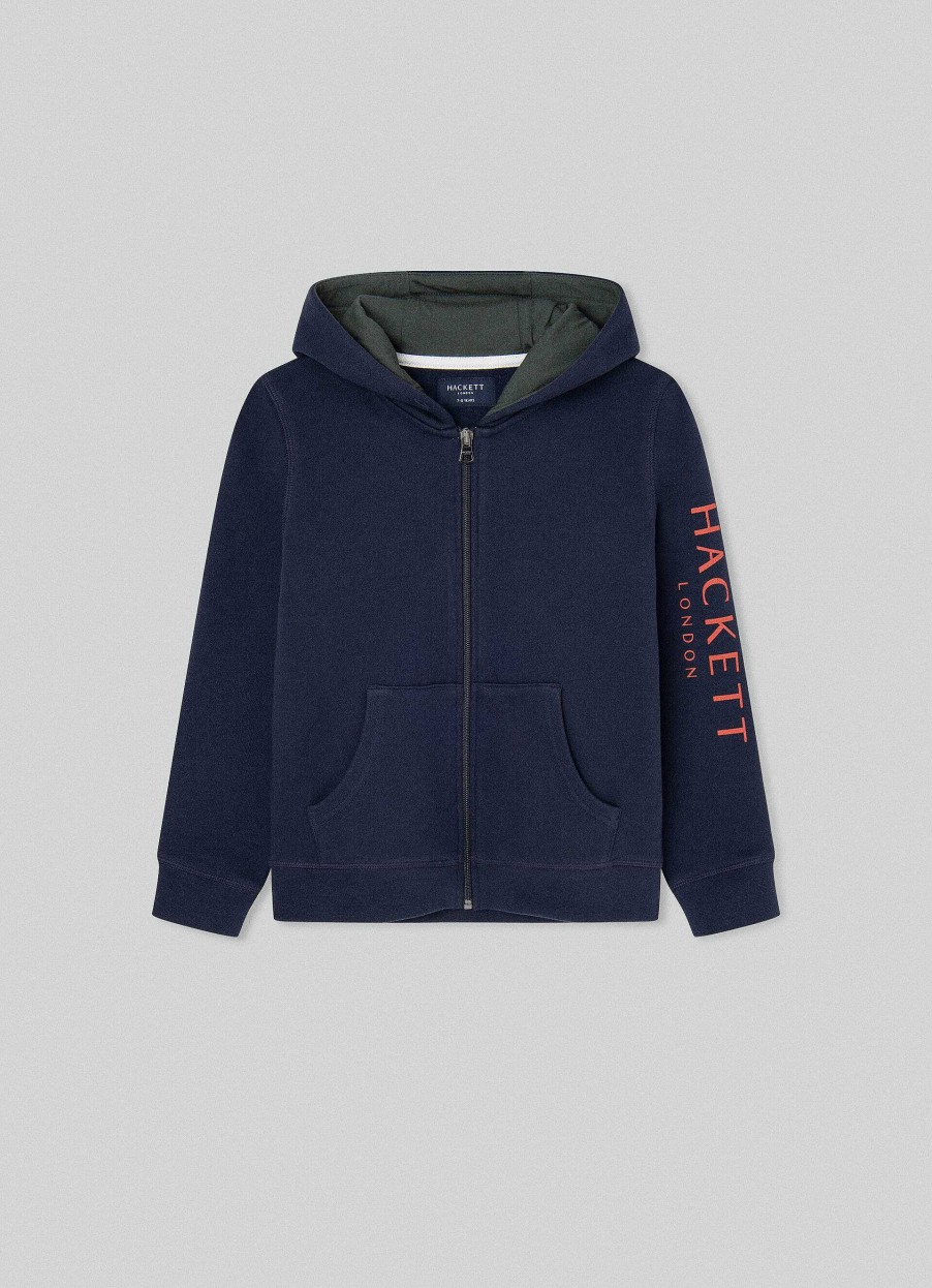 Jongens Hackett London | Fleece Hoodie Met Volledige Rits