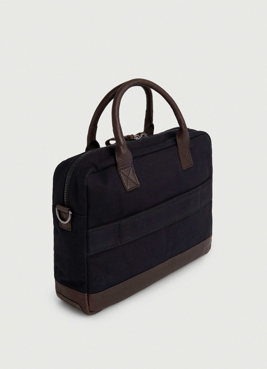 Accessoires Hackett London | Aktentas Met Leren Details