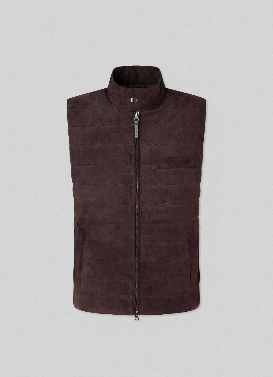 Kleding Hackett London | Gewatteerd Suede Gilet