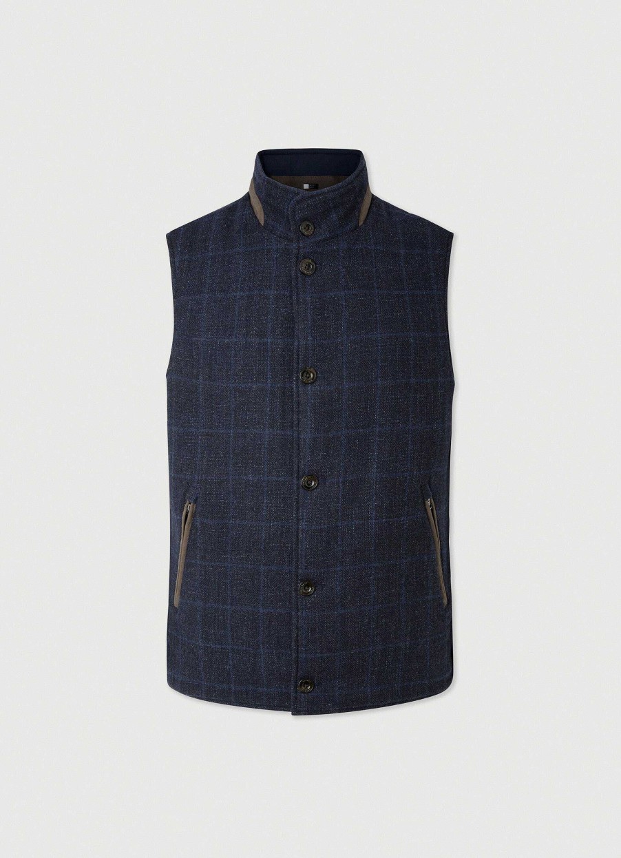 Kleding Hackett London | Omkeerbaar Gilet Van Wol En Nylon