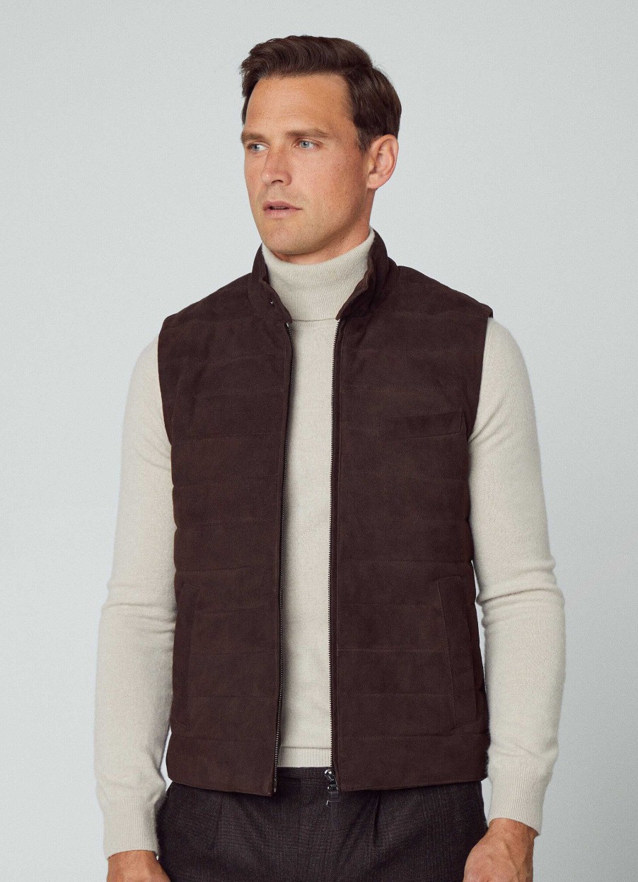 Kleding Hackett London | Gewatteerd Suede Gilet