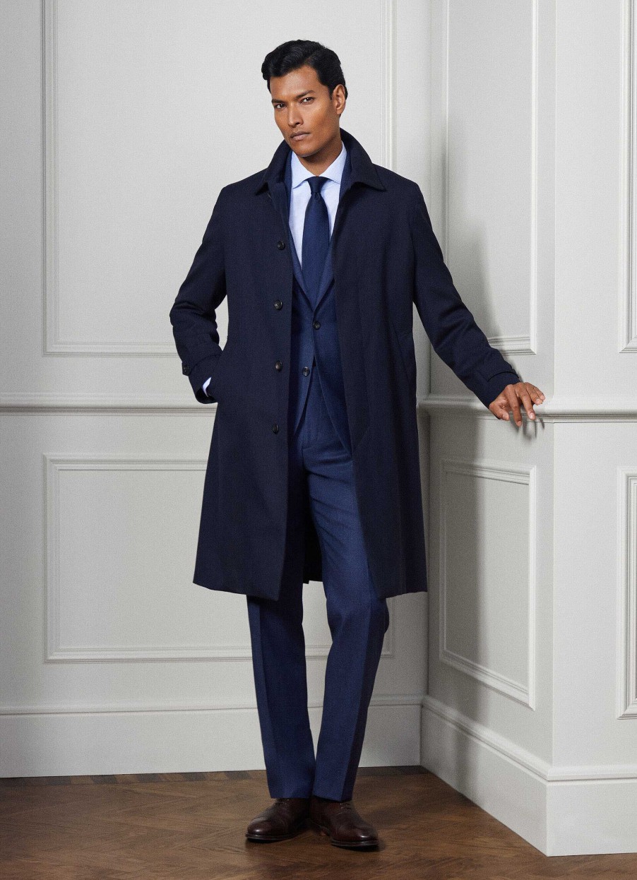 Kleding Hackett London | Waterafstotende Gabardine Wollen Jas