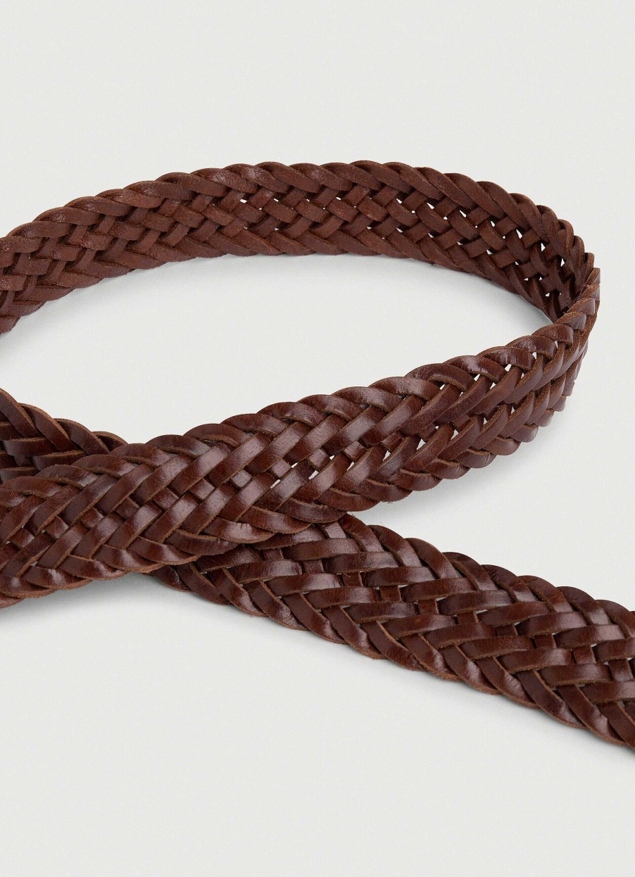 Accessoires Hackett London | Bruine Leren Gevlochten Riem