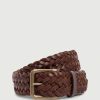 Accessoires Hackett London | Bruine Leren Gevlochten Riem