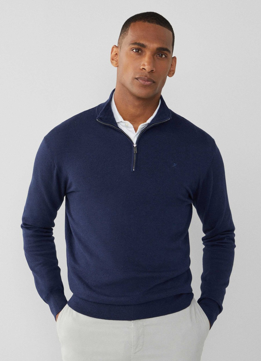 Kleding Hackett London | Jumper Met Hoge Hals En Halve Rits